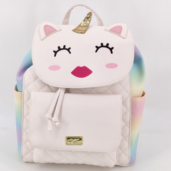 Betsey Johnson Handbags - BETSEY JOHNSON Unicorn Backpack Ombré Rainbow Rare